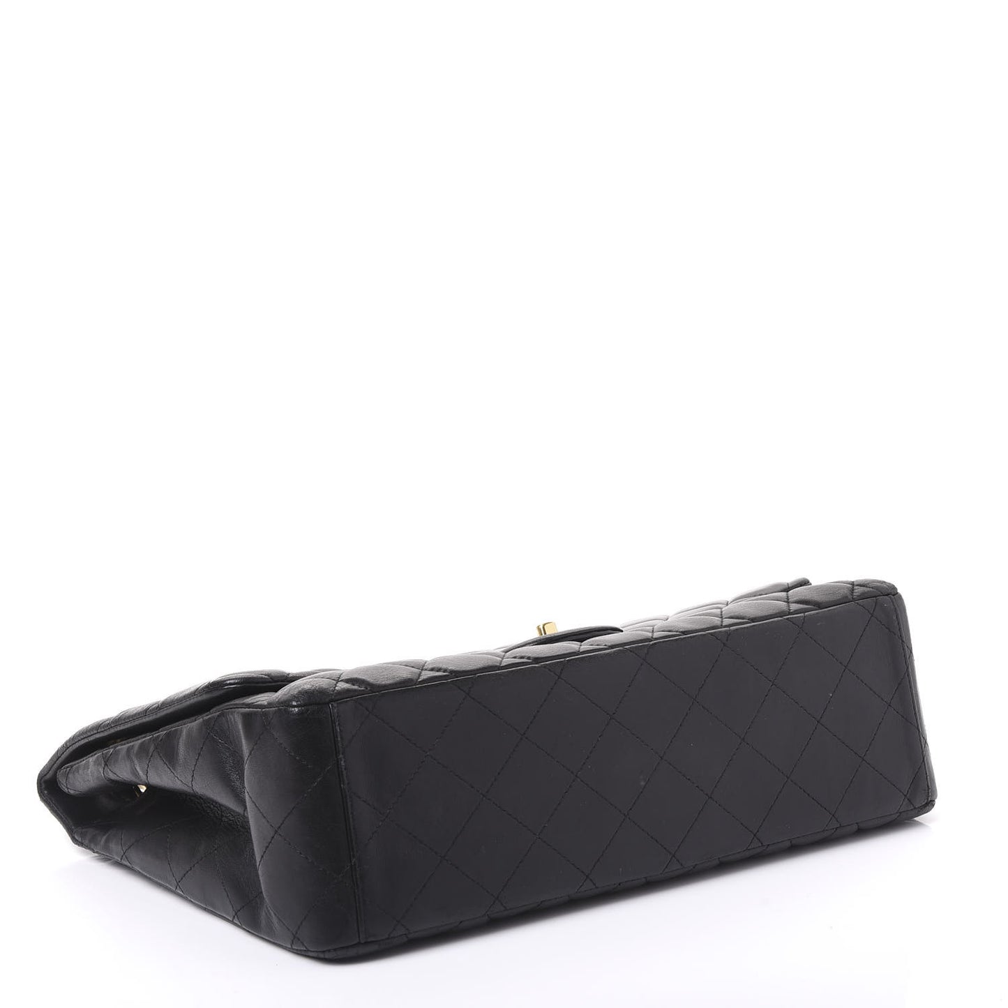 Lambskin Quilted Maxi Single Flap Black