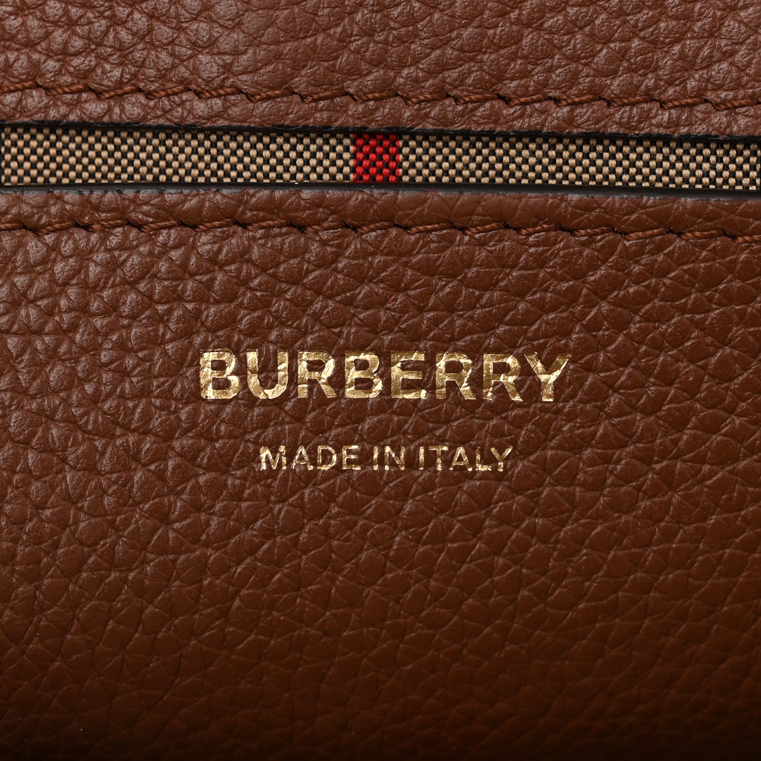 Burberry Grainy Calfskin Vintage Check Note Crossbody Bag Malt