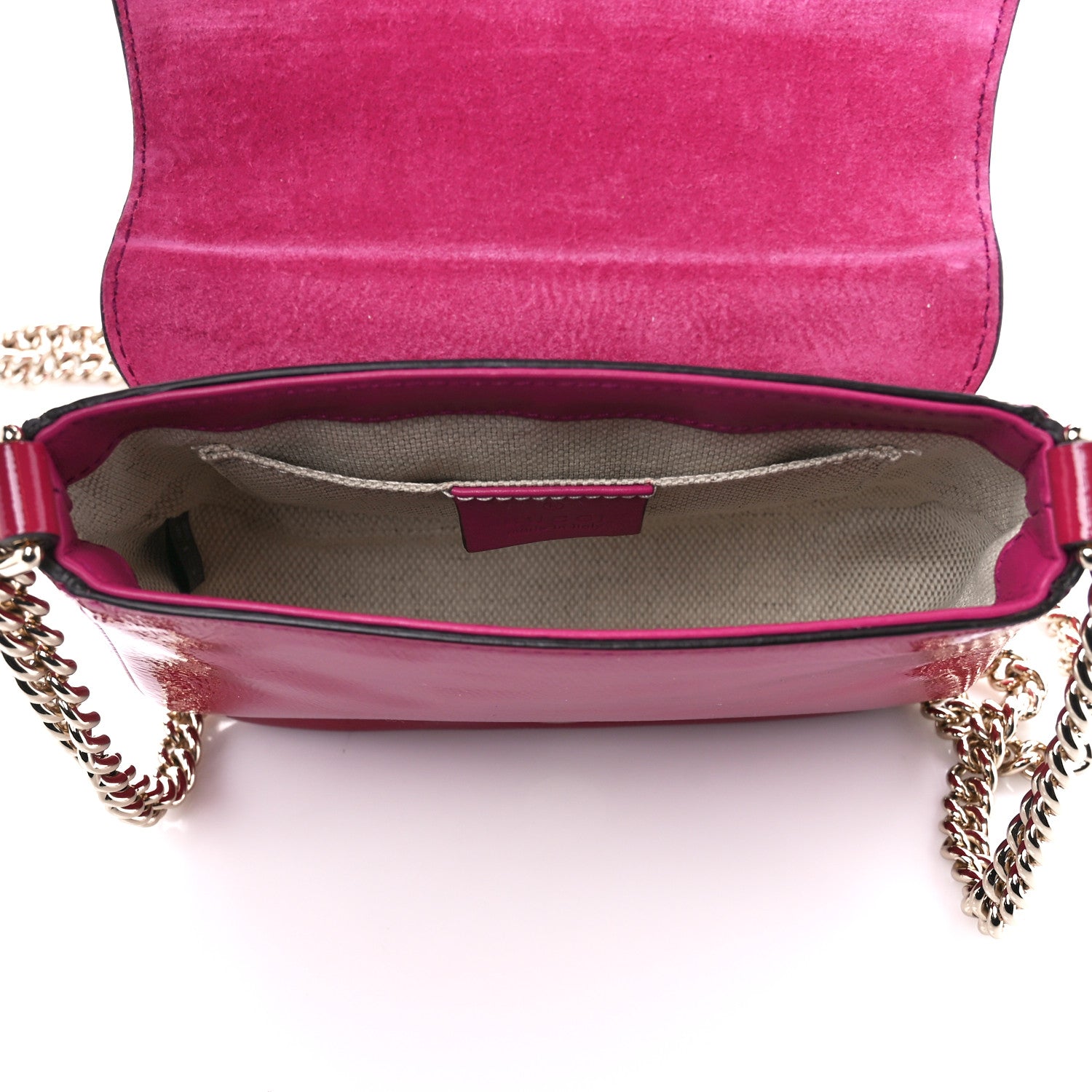 Gucci Vernice Naplack Small Soho Flap Crossbody Bright Bougainvillea 5 of 11