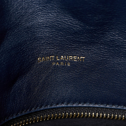 Saint Laurent Canvas Quilted Small Loulou Puffer Monogram Chain Satchel Marine 6 of 11