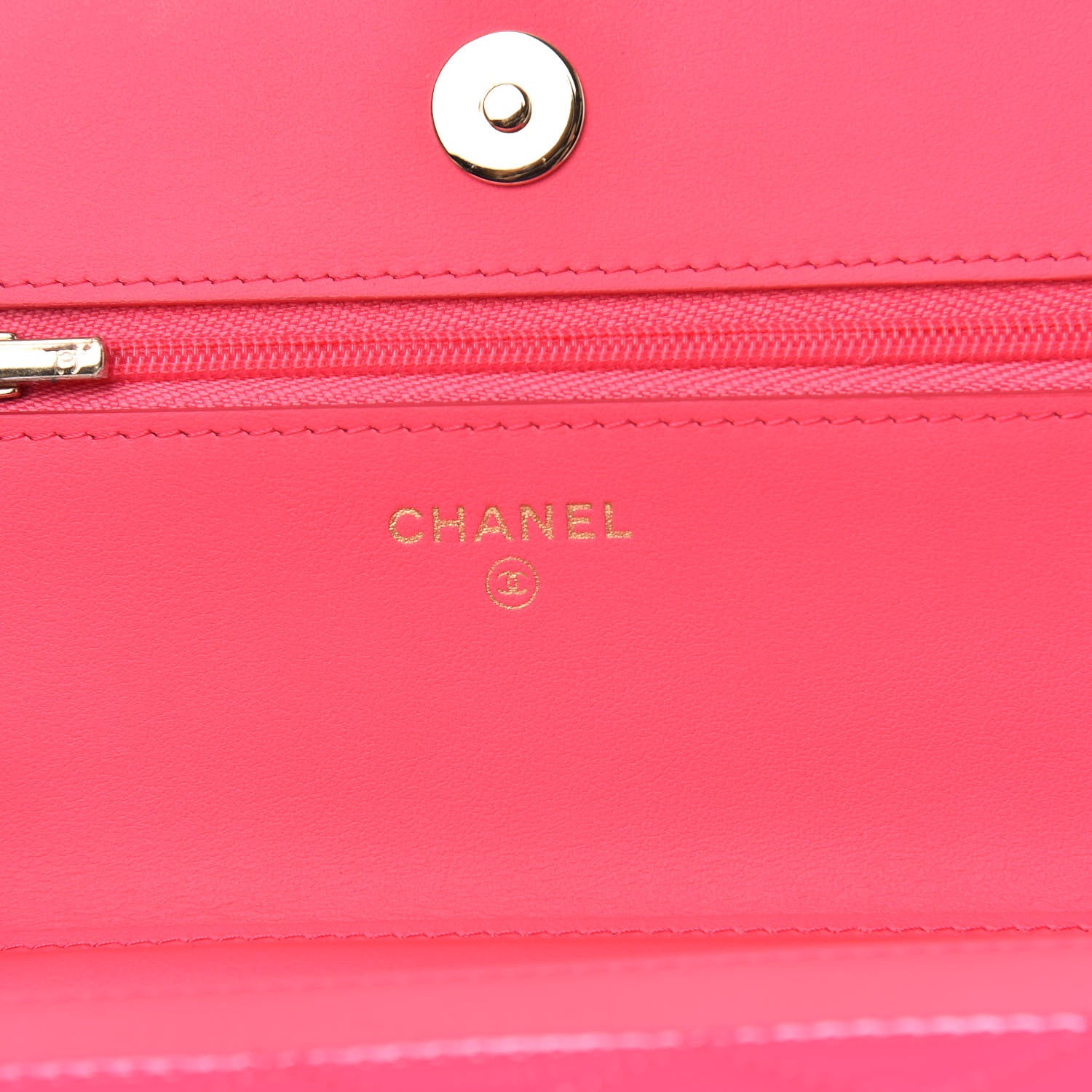 Chanel Patent Calfskin Quilted Wallet On Chain WOC Pink 6 of 11