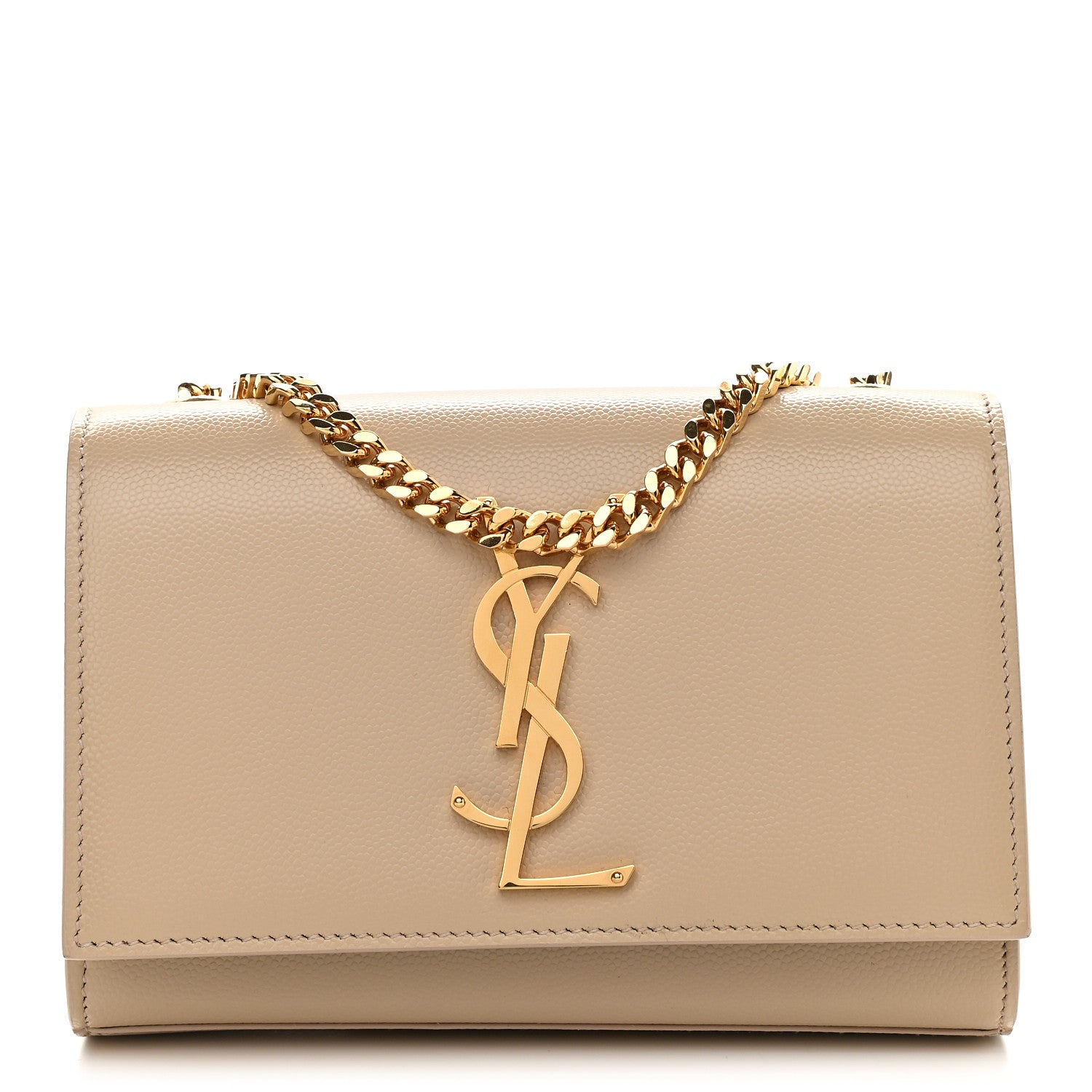 Saint Laurent Grain De Poudre Small Monogram Kate Satchel Nude Powder 1 of 7