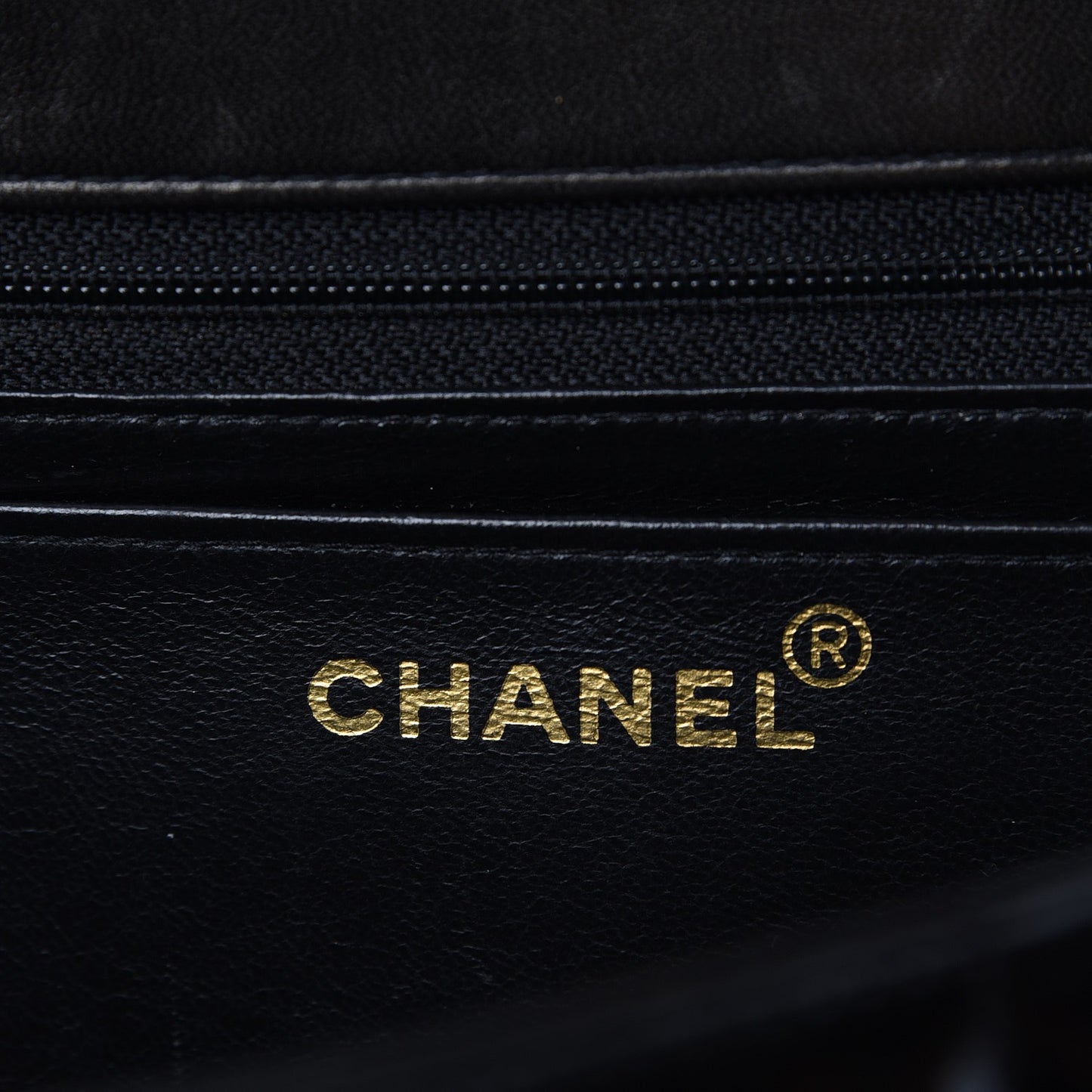 Patent Vertical Quilted Jumbo Single Flap Black