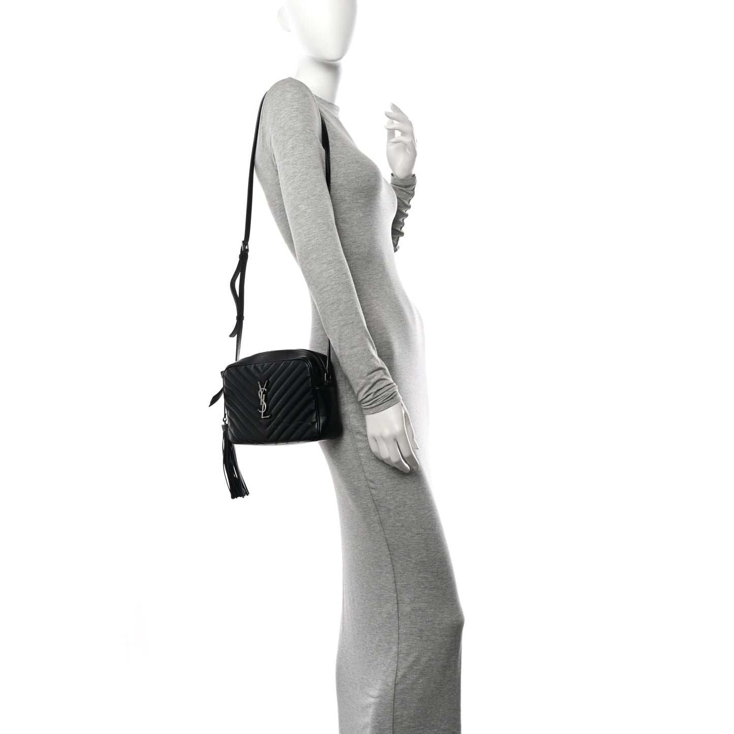 Calfskin Matelasse Monogram Lou Camera Bag Black