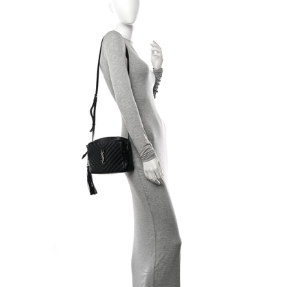 Saint Laurent Calfskin Matelasse Monogram Lou Camera Bag Black 3 of 10