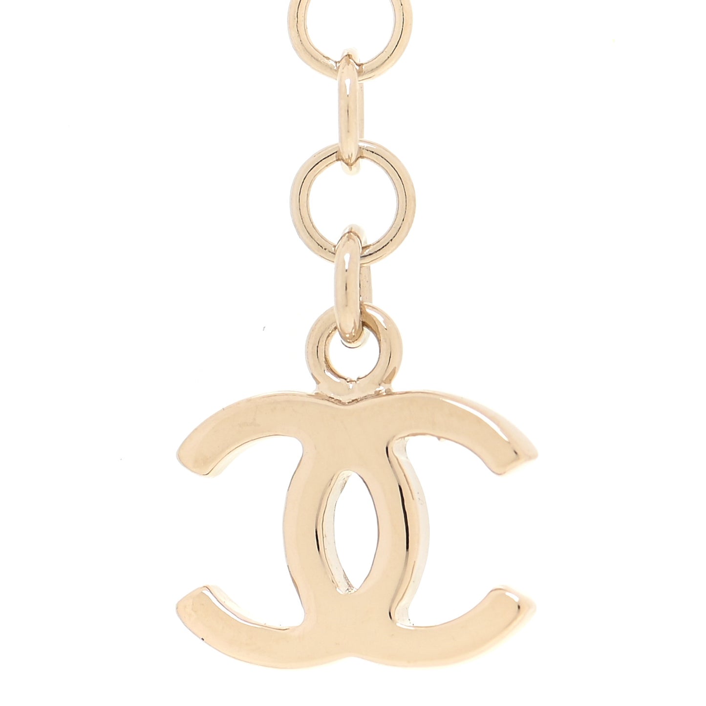 Metal CC Heart Coco In Love Drop Necklace Gold