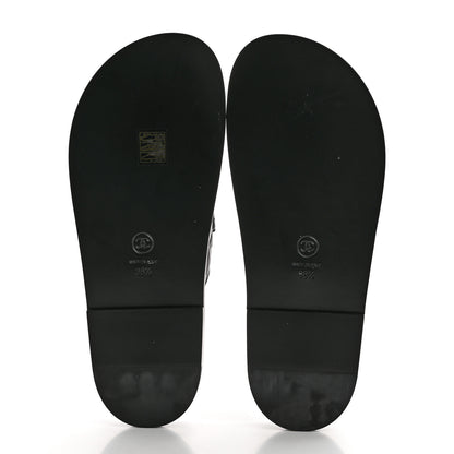 Chanel Lambskin Quilted Velcro Dad Chain CC Slide Sandals 38.5 Black 5 of 9