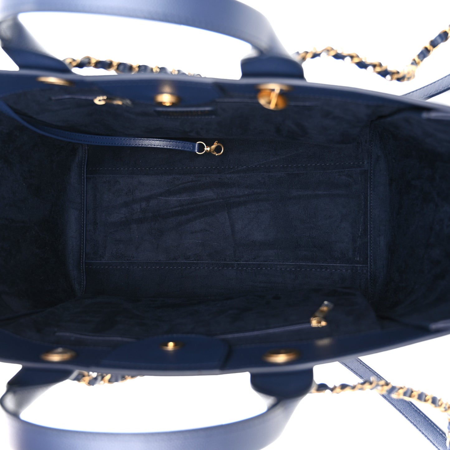 Caviar Medium Studded Deauville Tote Blue