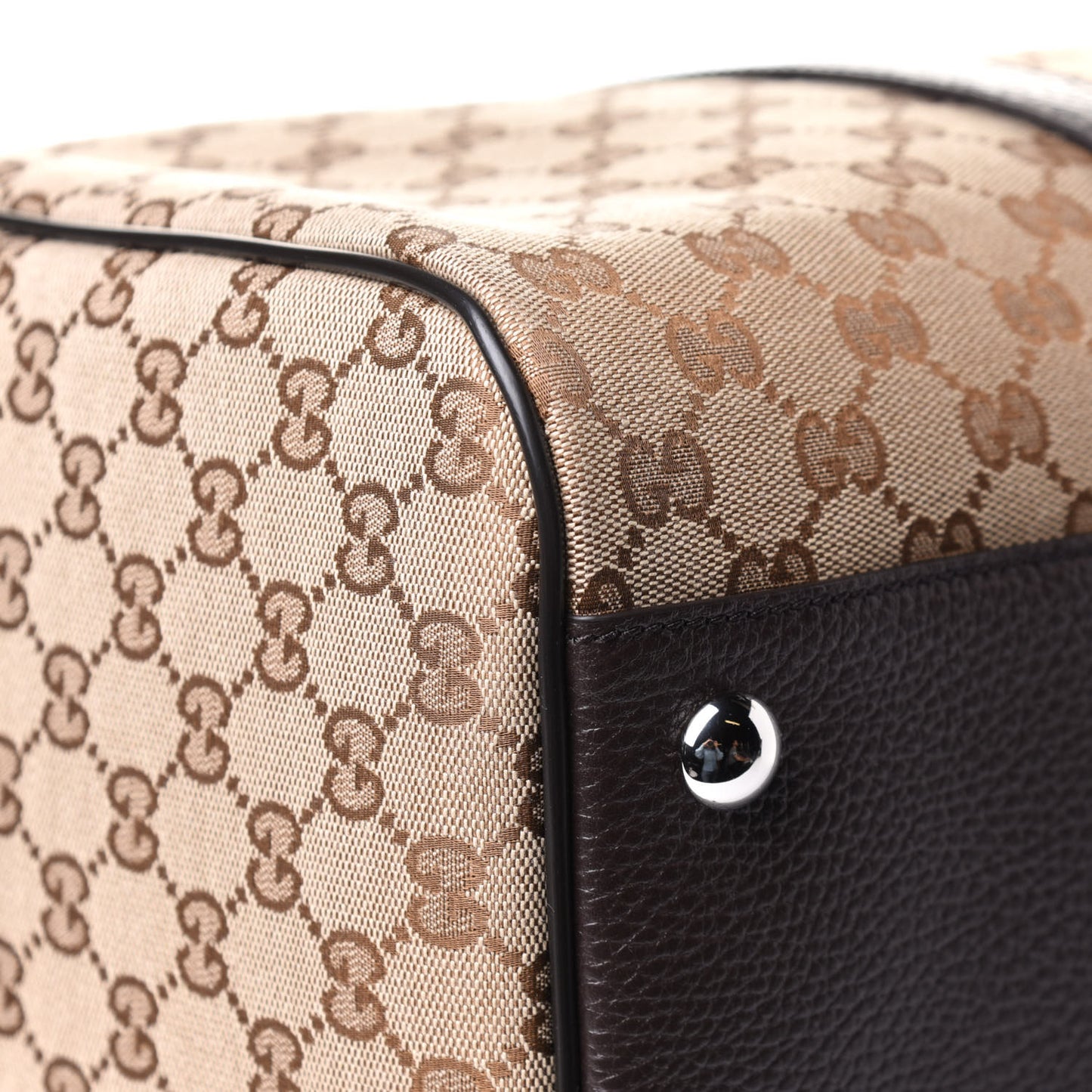 Monogram Dollar Calfskin Boston Duffle Bag Beige Ebony Testa di Moro Marrone Scuro