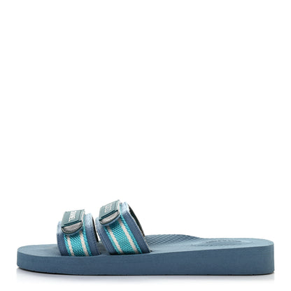 Chanel Fabric Rubber Coco Slides 38 Blue 1 of 8