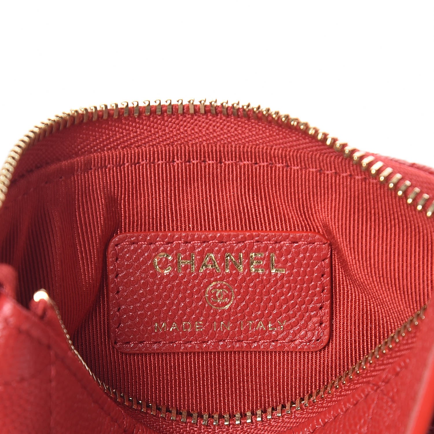 Chanel Caviar Quilted Small Cosmetic Case Red 6 of 8