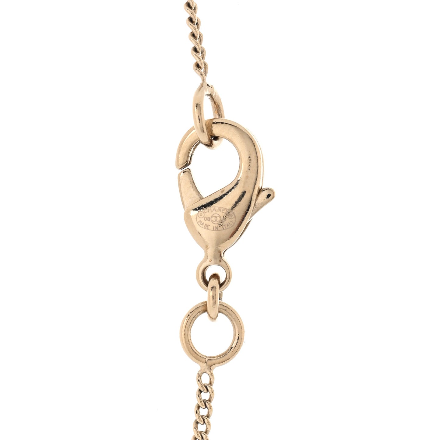 Resin Crystal Lipstick CC Necklace Gold