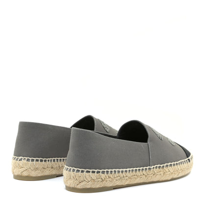 Chanel Canvas Grosgrain CC Espadrilles 39 Grey Black 3 of 14