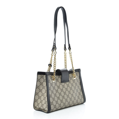 Gucci GG Supreme Monogram Small Padlock Tote Black 3 of 9