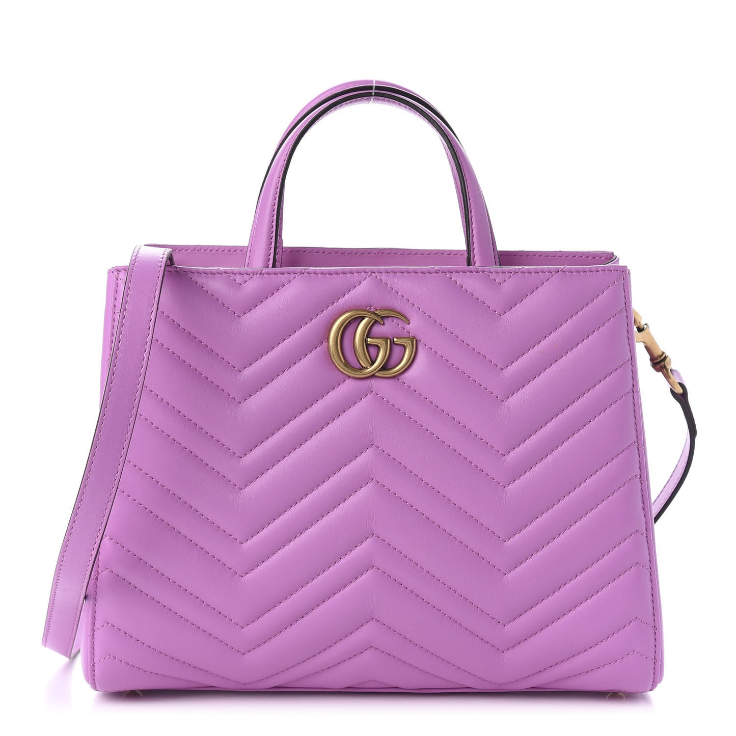 Calfskin Matelasse Small GG Marmont Tote Candy Mousse