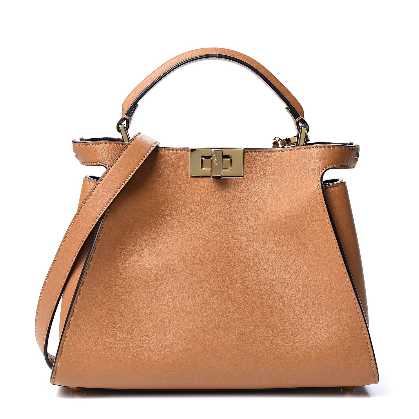 Vitello Tahiti Burro Bi-Color Medium Peekaboo Iconic Essentially Satchel Nocciola Asfalto Cast