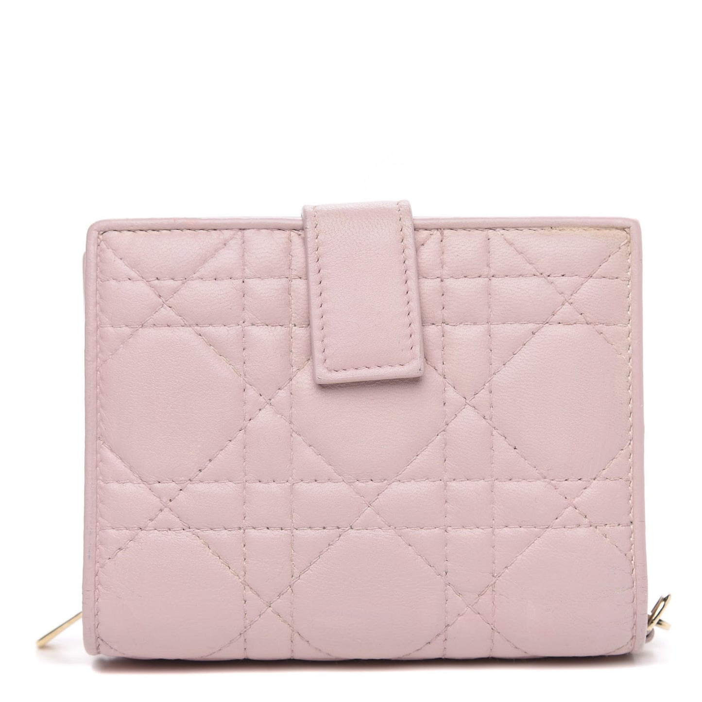Lambskin Cannage Lady Dior Eden Wallet Pink
