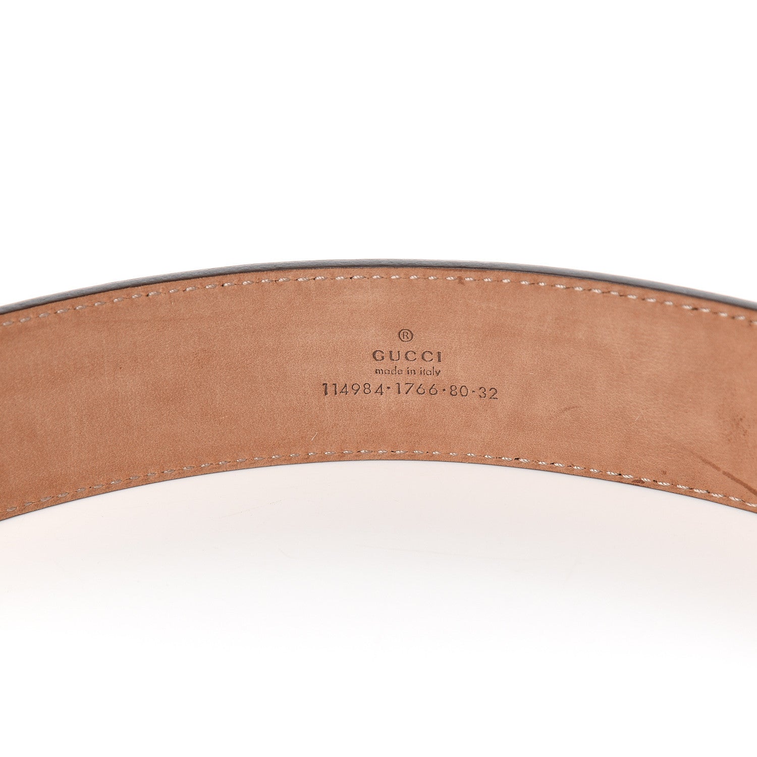 Gucci Calfskin Web Interlocking G Belt 80 32 Dark Brown 7 of 8