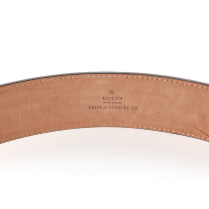 Gucci Calfskin Web Interlocking G Belt 80 32 Dark Brown 7 of 8