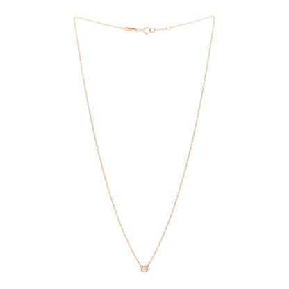 Tiffany 18K Rose Gold Diamond .08ct Elsa Peretti Diamonds by the Yard Pendant Necklace 3 of 4