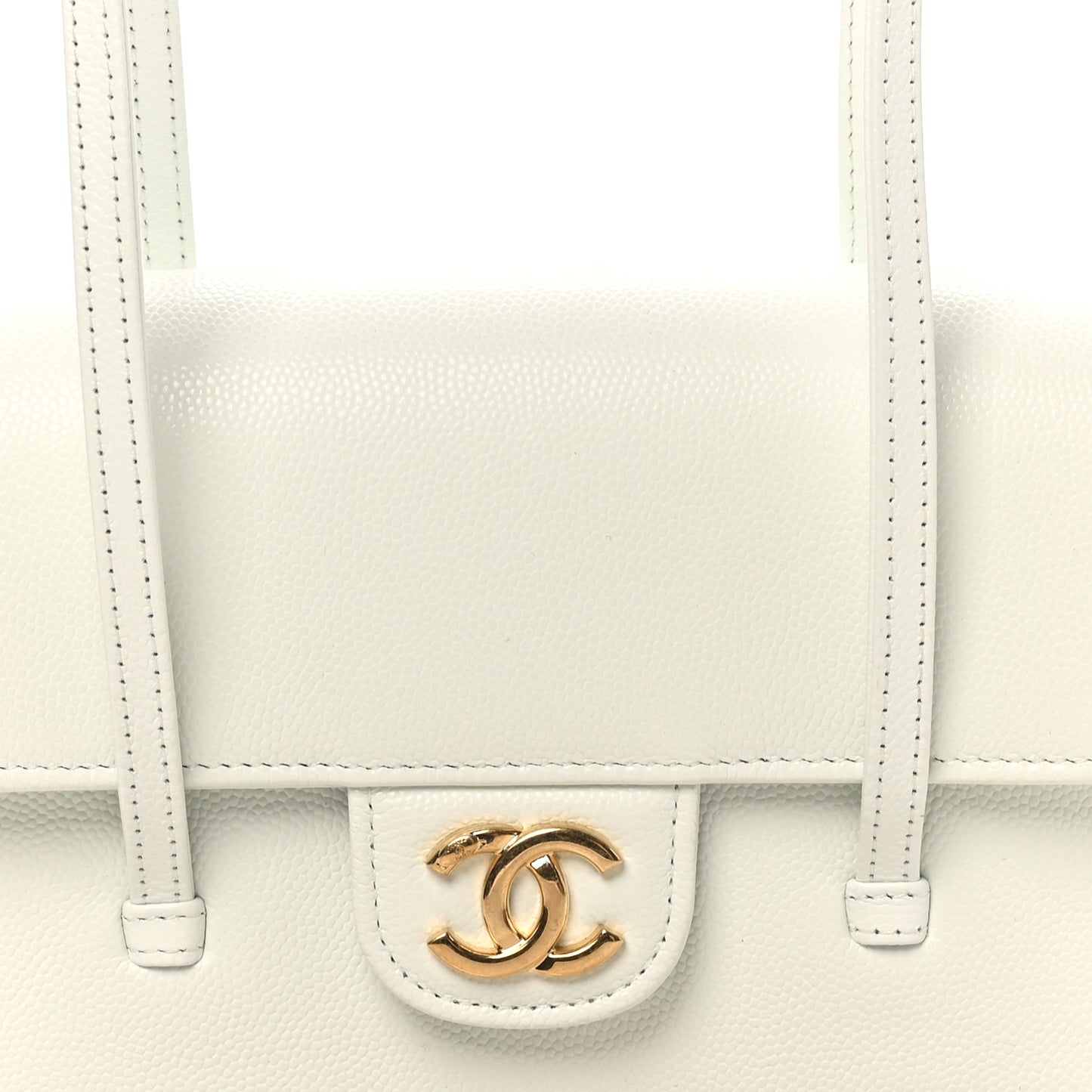 Shiny Caviar Mini Preppy Coco Shoulder Bag Light Blue