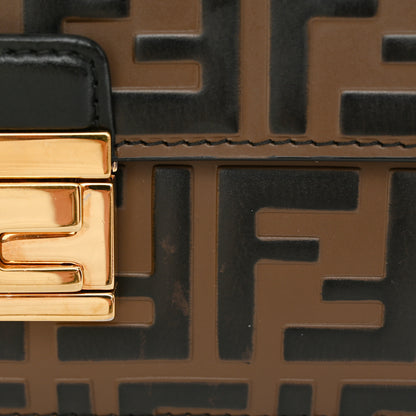 Fendi Vitello Liberty Bi-Color FF 1974 Embossed Small Kan U Shoulder Bag Maya Black 13 of 14