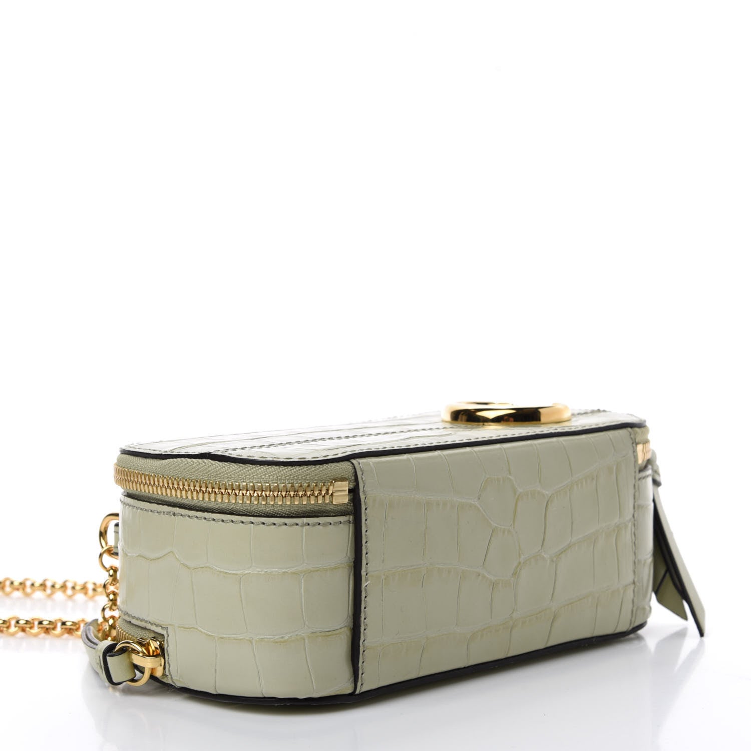 Chloe Calfskin Crocodile Embossed Mini C Vanity Bag Light Eucalyptus 4 of 11