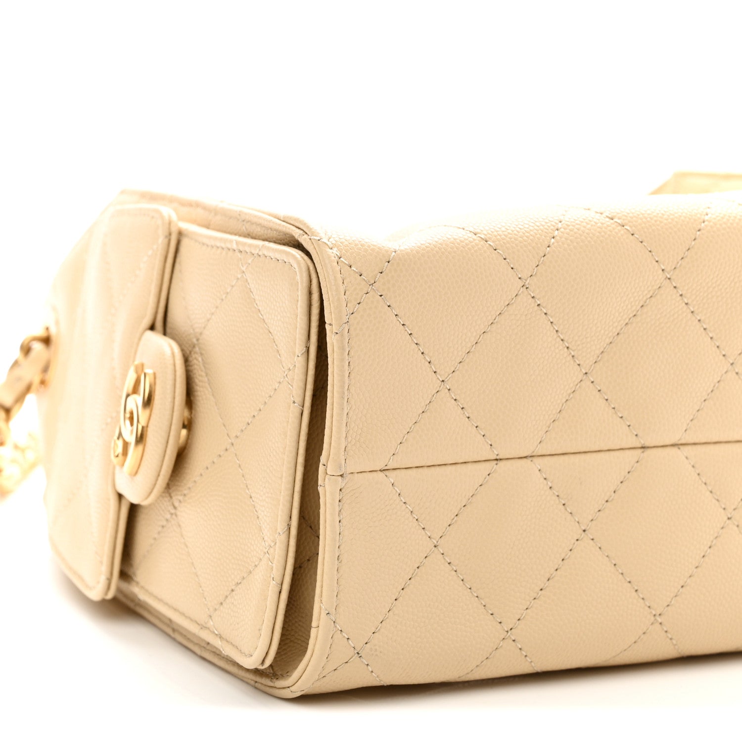 Chanel Caviar Quilted Mini Chanel 25 Handbag Beige 9 of 11