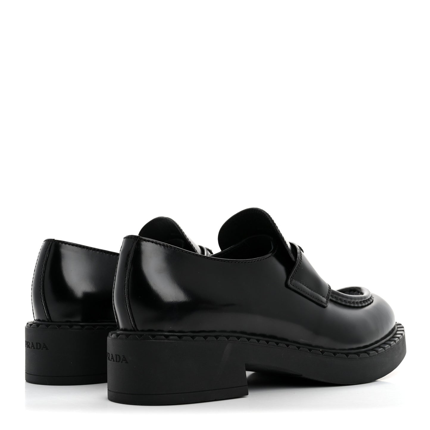 Spazzolato Metal Triangle Logo 50mm Loafers 39 Black