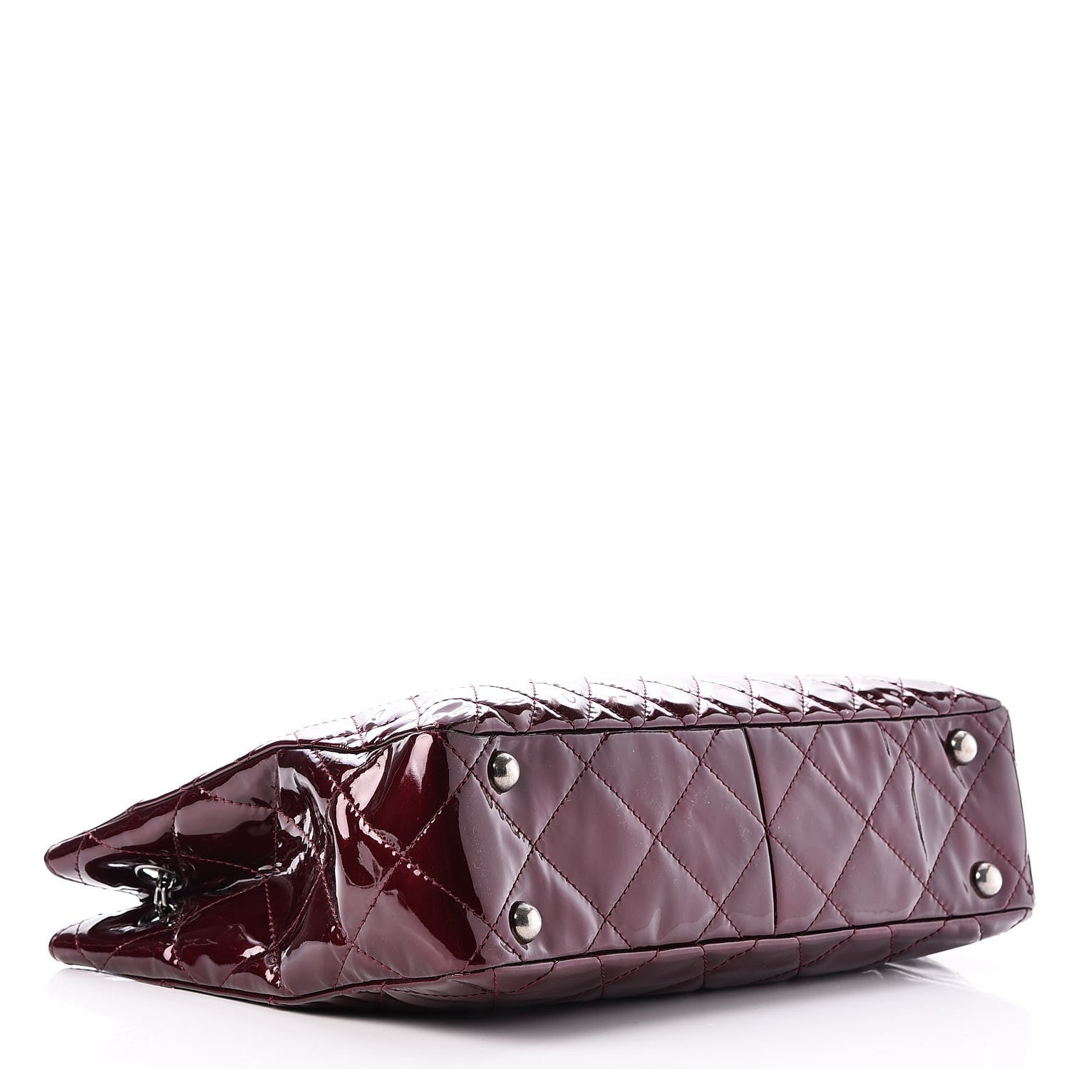 Chanel Patent Calfskin Quilted Reissue 2.55 Tote Burgundy 5 of 8