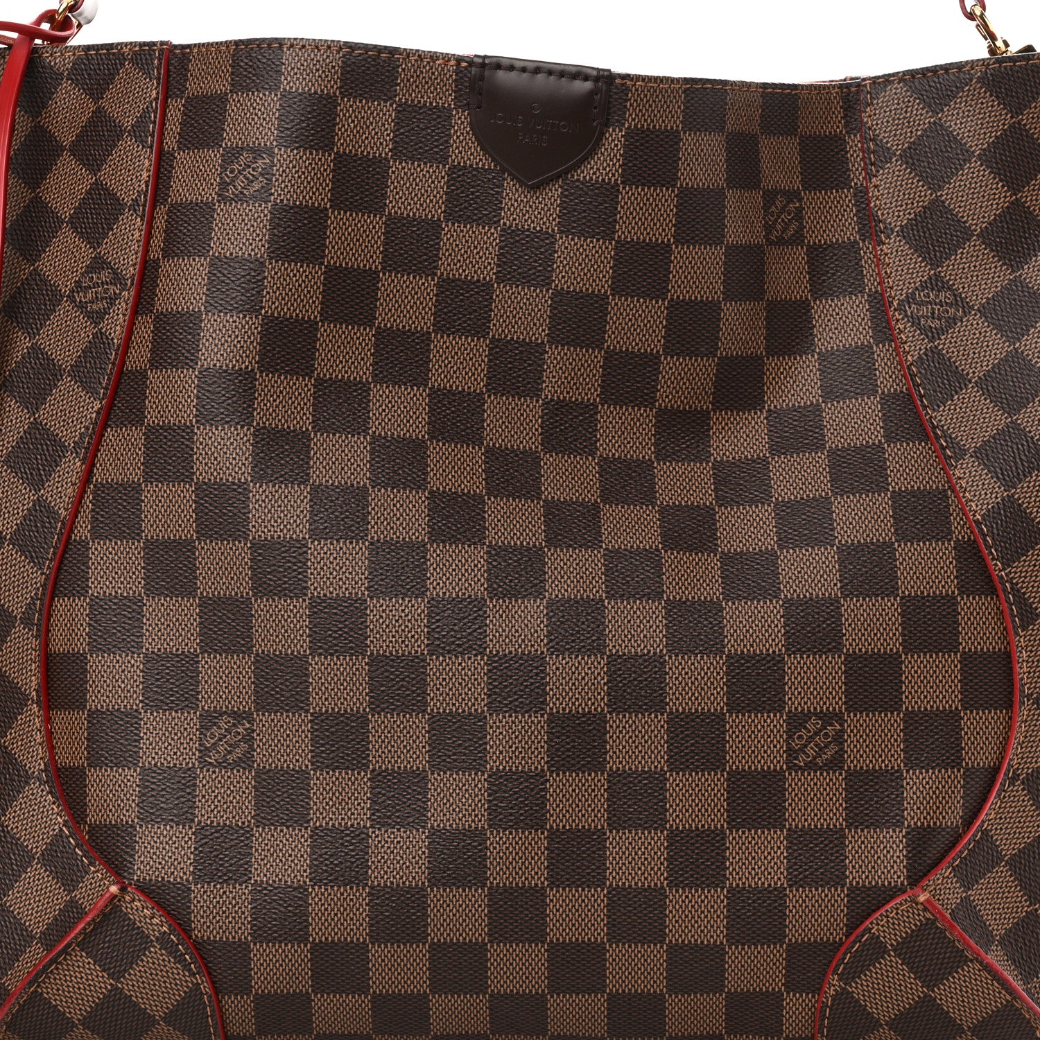 Louis Vuitton Damier Ebene Caissa Hobo Cherry 7 of 9
