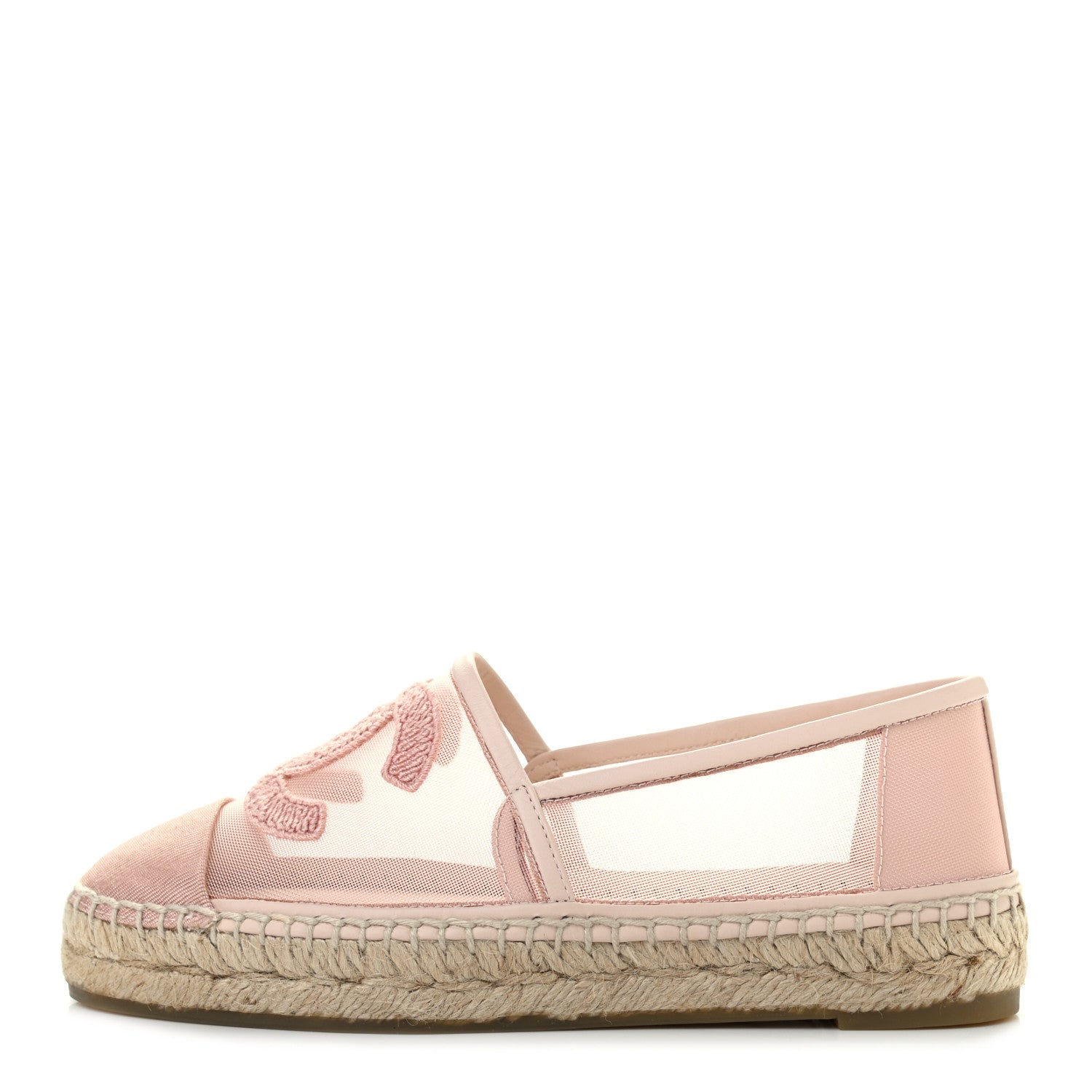 Chanel Mesh Grosgrain CC Espadrilles 35 Pink 1 of 9