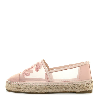 Chanel Mesh Grosgrain CC Espadrilles 35 Pink 1 of 9
