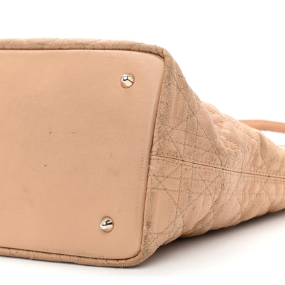 Christian Dior Coated Canvas Cannage Medium Panarea Tote Beige 10 of 19