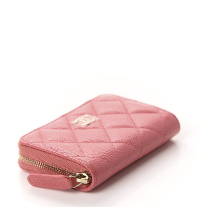 Chanel Caviar Quilted Zip Coin Purse Pink 4 of 8