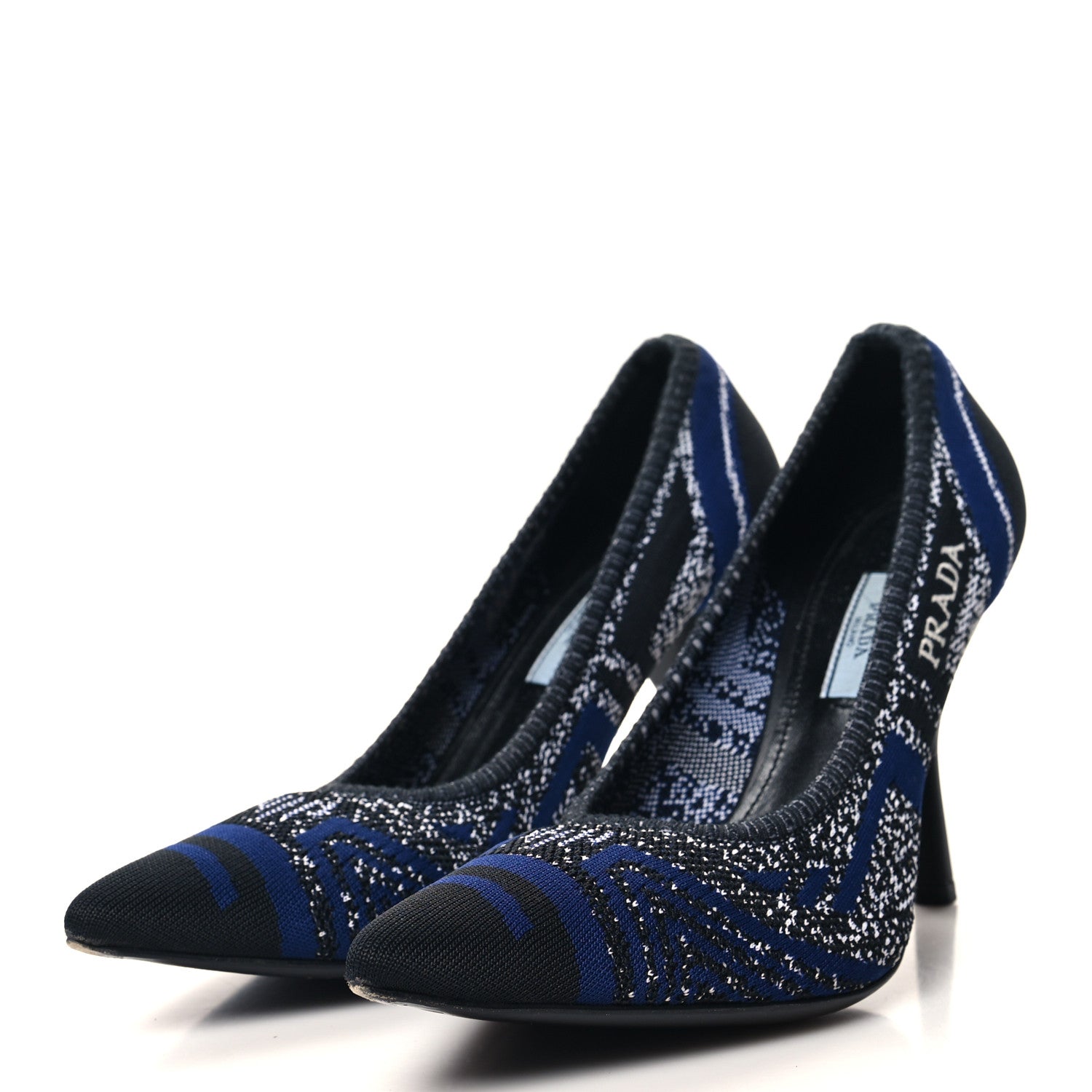 Prada Knit Pumps 40 Indaco Black 3 of 8