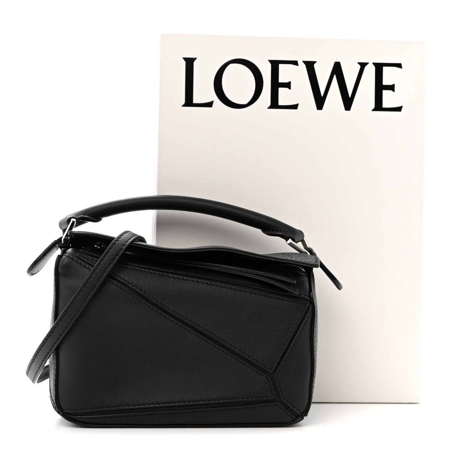 Loewe Calfskin Mini Puzzle Bag Black 10 of 10
