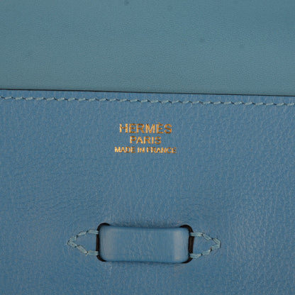 Hermes Veau Evercolor Pliplat Clutch Bleu Paradis 5 of 7