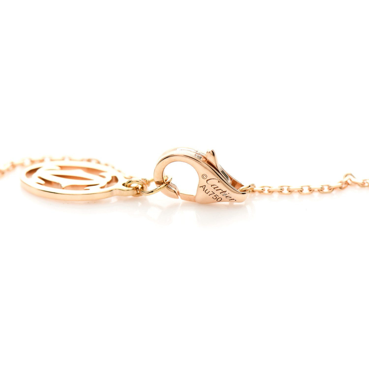 Cartier 18K Pink Gold Diamond .19ct D'Amour Pave Necklace 4 of 5