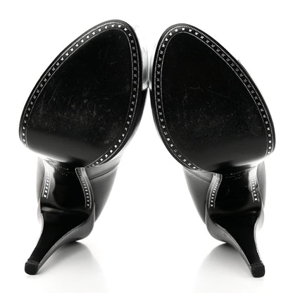 Chanel Calfskin Cap Toe CC Pumps 39 Black Silver 5 of 15