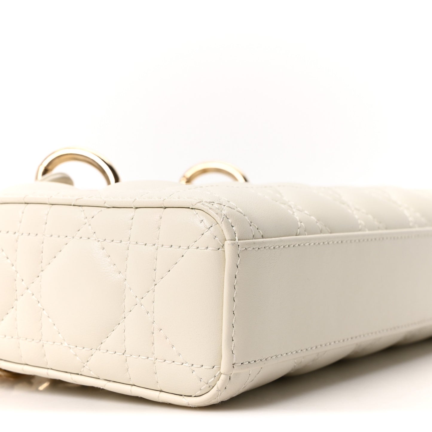 Lambskin Cannage Small Lady D-Joy Latte