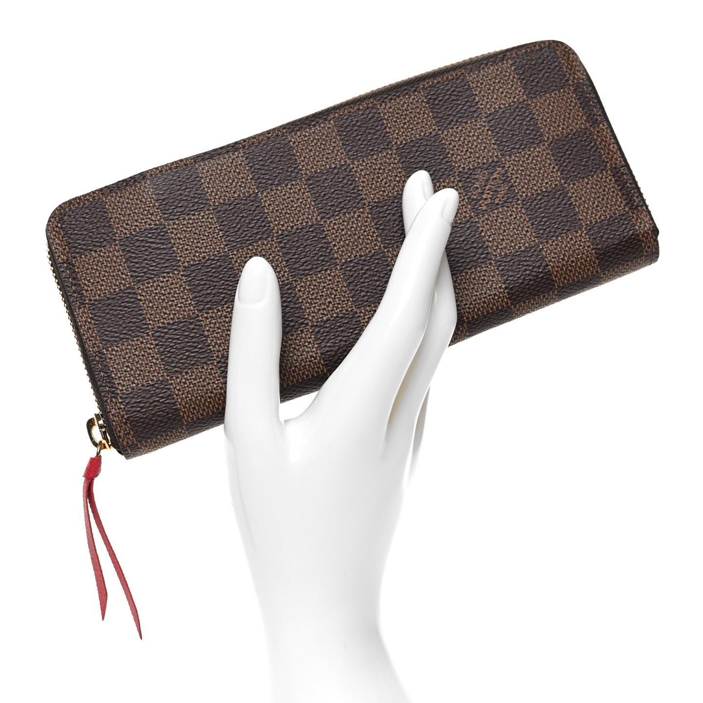 Damier Ebene Clemence Wallet Cherry