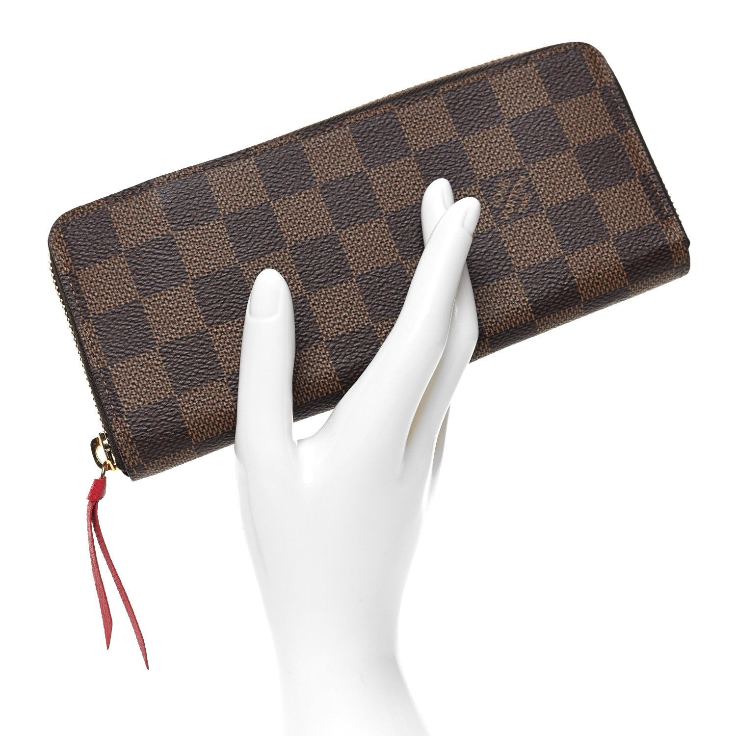 Louis Vuitton Damier Ebene Clemence Wallet Cherry 2 of 8