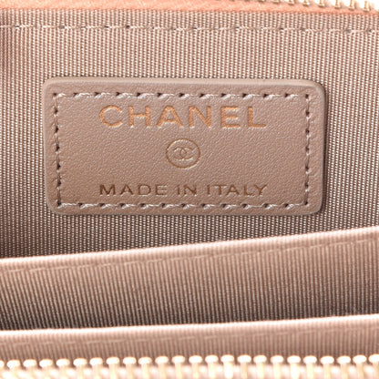 Chanel Iridescent Caviar Quilted Zip Coin Purse Beige 7 of 10