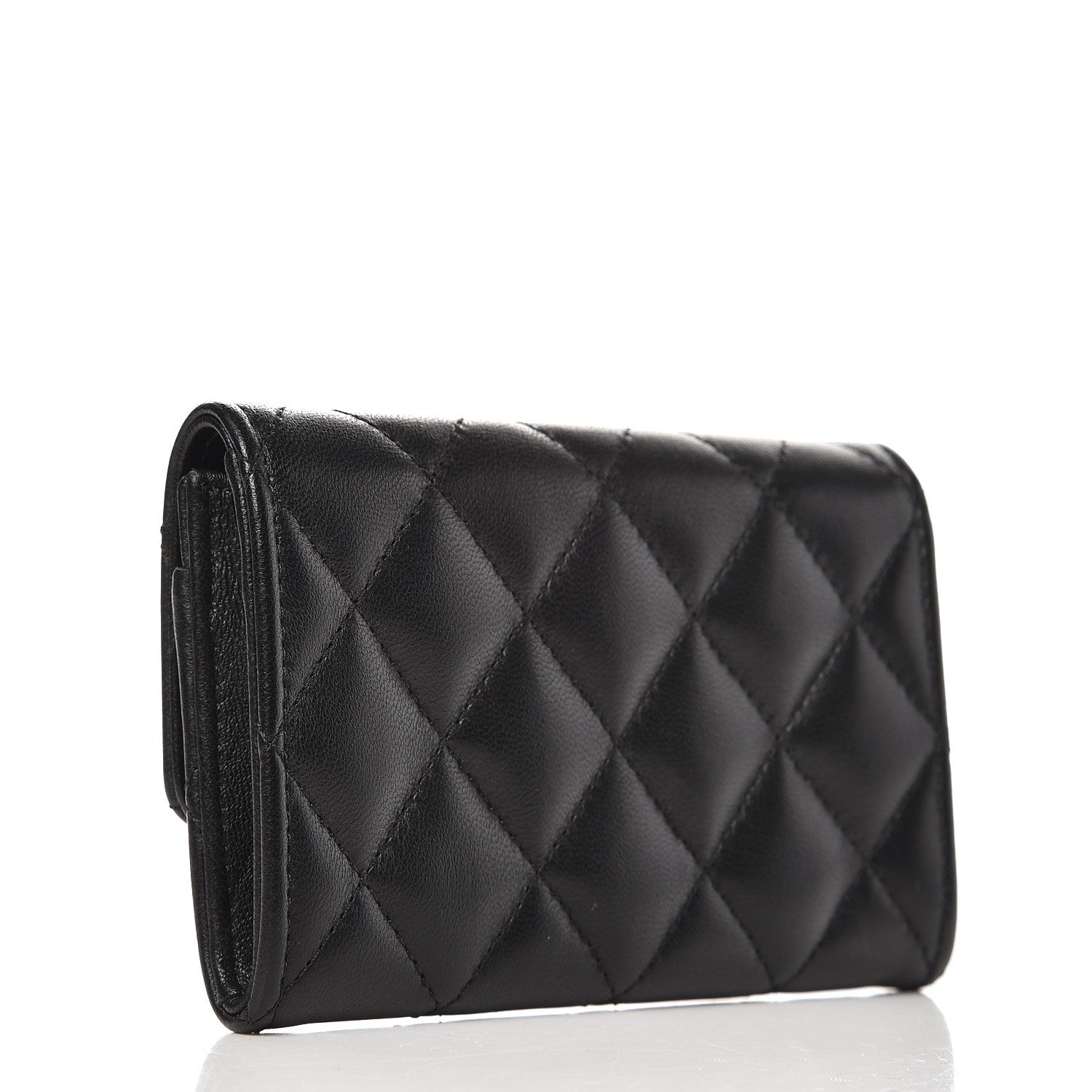 Chanel Lambskin Quilted Flap Card Holder Black 3 of 9