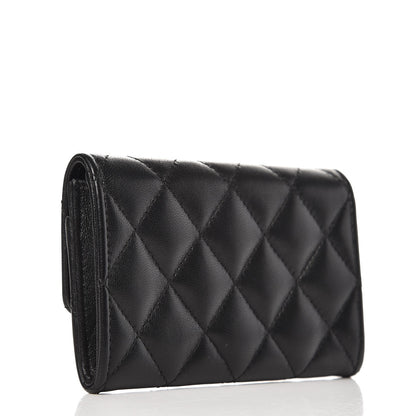 Chanel Lambskin Quilted Flap Card Holder Black 3 of 9
