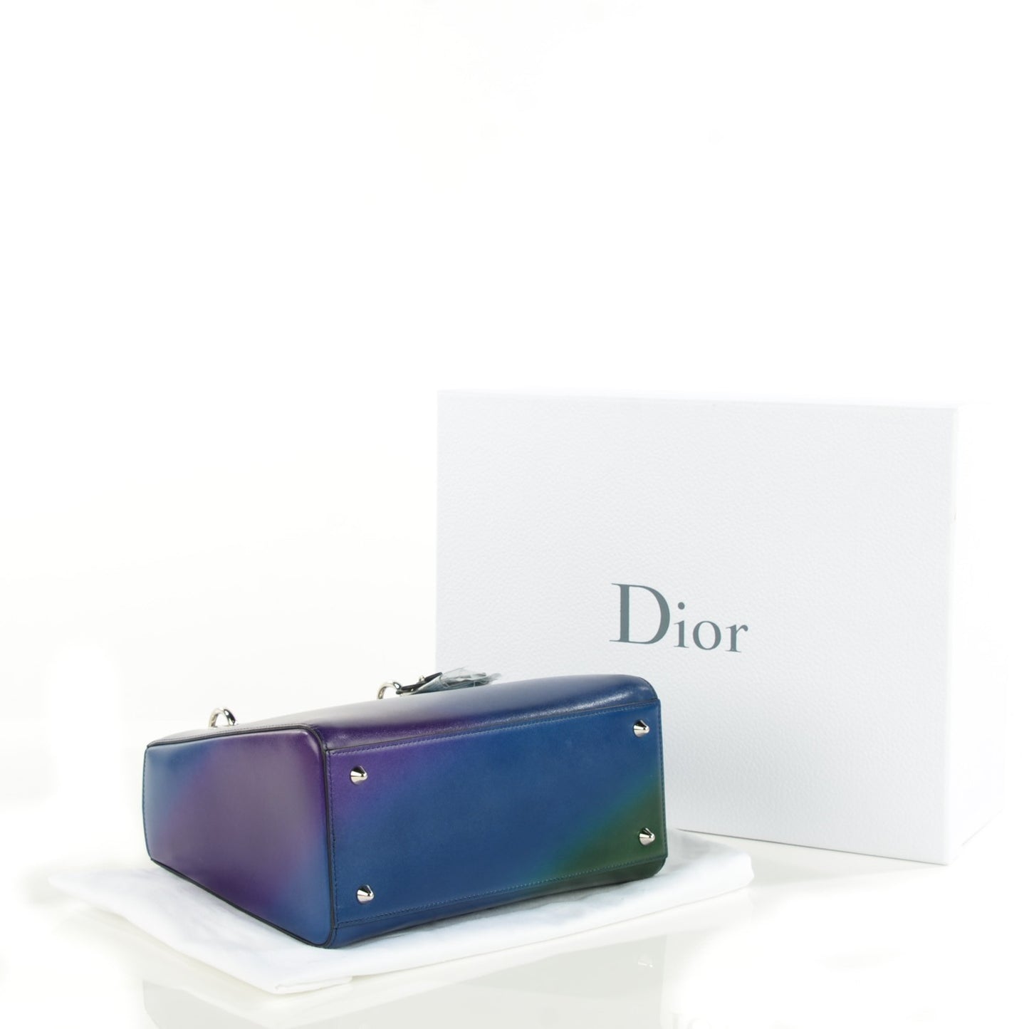 Box Calfskin Gradient Medium Lady Dior Purple Blue Green