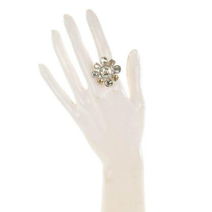 Chanel Crystal CC Ring 6.75 Silver 2 of 6