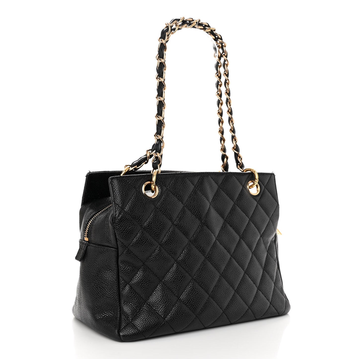 Caviar Quilted Petit Timeless Tote PTT Black