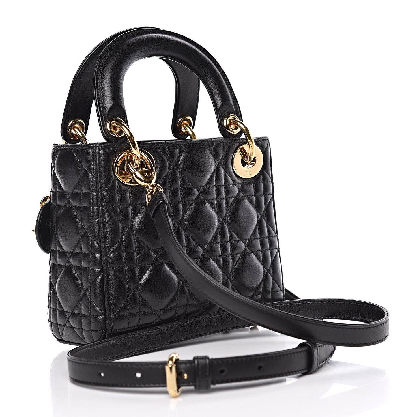Lambskin Cannage Mini Lady Dior Black